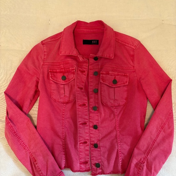 KUT FROM THE KLOTH KARA CROPPED DENIM JACKET Size SMALL - Picture 1 of 6